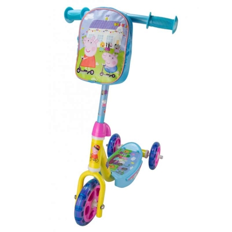 Детска тротинетка с 3 гуми и раничка, PEPPA PIG
