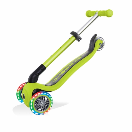 Сгъваема тротинетка със светещи колела, Globber Junior - 2+ г., зелена