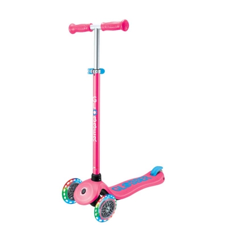 Детска тротинетка с 3 светещи колела GLOBBER PRIMO PLUS LIGHTS, розова