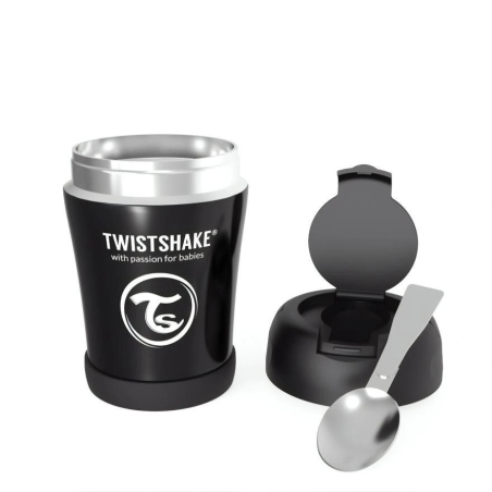 Контейнер за х
рана от неръждаема стомана Twistshake 6+ месеца черен