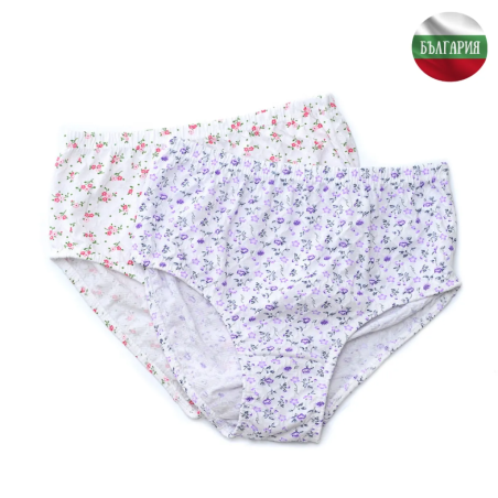 Дамски бикини с ластик с релеф - Цветя - 44/L - 060923