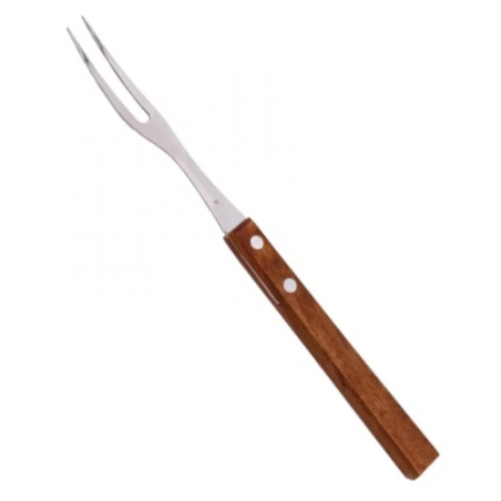 Вилица двурога 28.5cm ДЪРВЕНА ДРЪЖКА