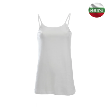 Дамски корсаж - Тънка презрамка с ластик - Рипс - Бял - 2ХL - 060755