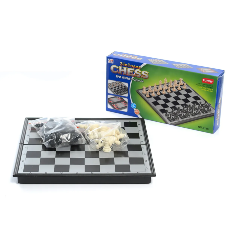 Занимателна игра Шах + Табла + Дама - 24х12см - 65662