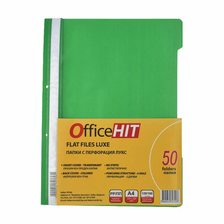 Папка с перфорация ЛУКС ЗЕЛЕНА