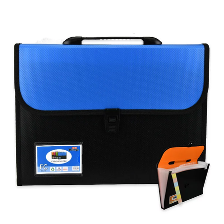 Папка с кант 12 джоба неон Синя