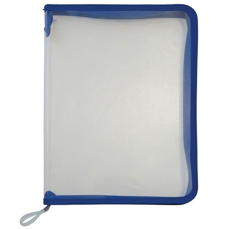 Папка с цип и Син кант A4