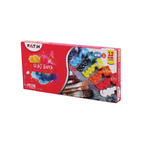 Темперни бои Fatih - Комплект от 12 цвята x 12 мл
