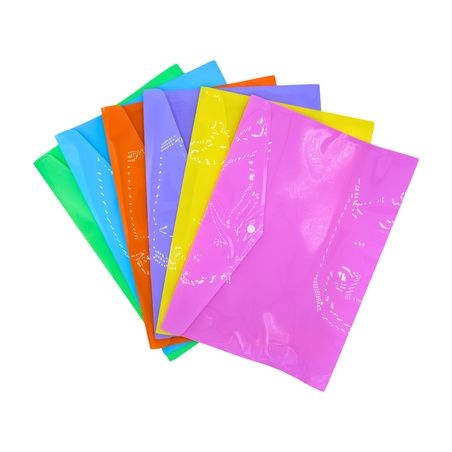 PVC папка с копче B4, 6цв.