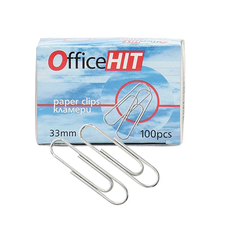 Кламери 33мм никелирани оп.100