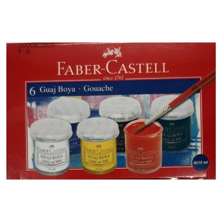 Темперни бои в бурканчета-Faber Castell 6x15мл.