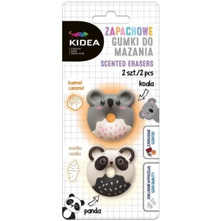 Ароматни гуми Kidea - Панда и Коала, 2 броя, ванилия и сладолед