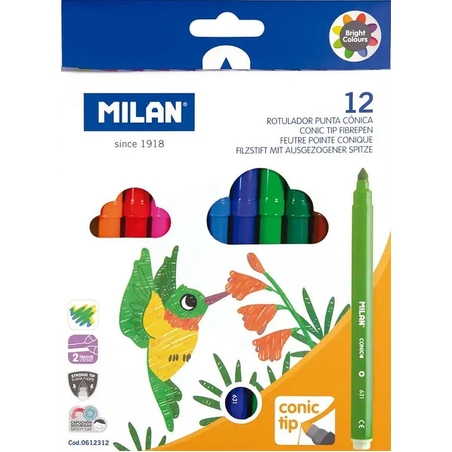Комплект флумастери Milan Conic - 12 цвята