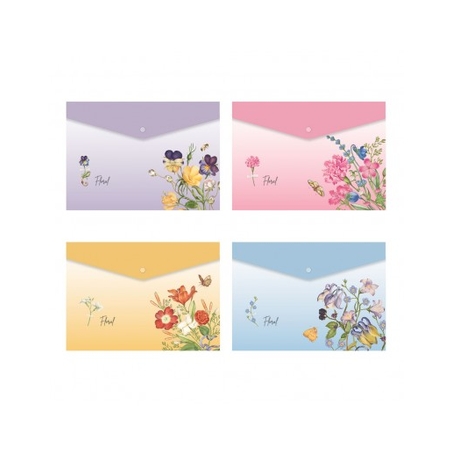 Папка с копче, A4, PP, Floral