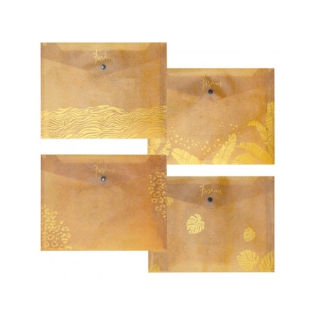 Папка с копче, A4, PP, Kraft Gold