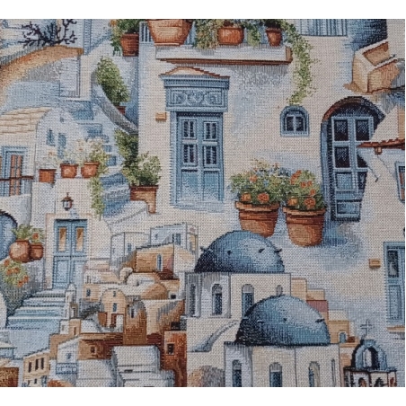 Фигурална памучна завеса / дамаска MIKONOS