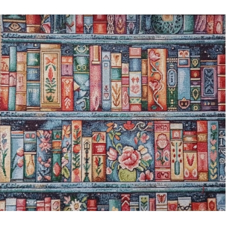Фигурална памучна завеса / дамаска LIBRERIA MINI