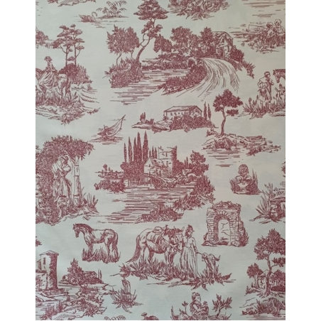 Фигурална завеса памук TOILE RED