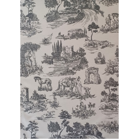 Фигурална завеса памук TOILE GRAY