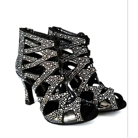 Full Rhinestone Boots Black