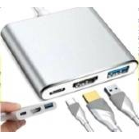 Преходник 3в1 хъб usb-c usb 3.0 hdmi 4k