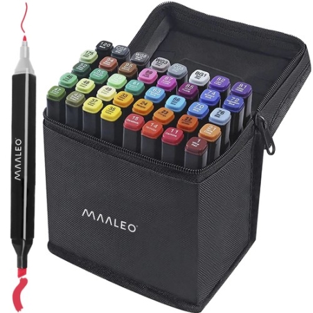 Двустранни маркери/химикалки - 40 бр. MAALEO 24102