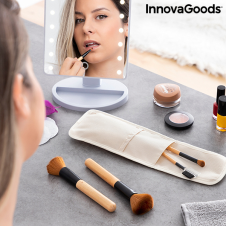 Комплект Четки от Дърво за Грим с Калъф за Носене Miset InnovaGoods 5 Части