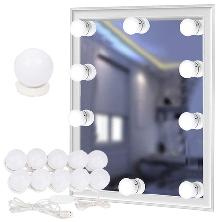 LED осветители за огледало, комплект гримове 10 бр