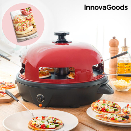 Фурна за Малки Пици с Рецептурник Presto! InnovaGoods 700W Червена Черна