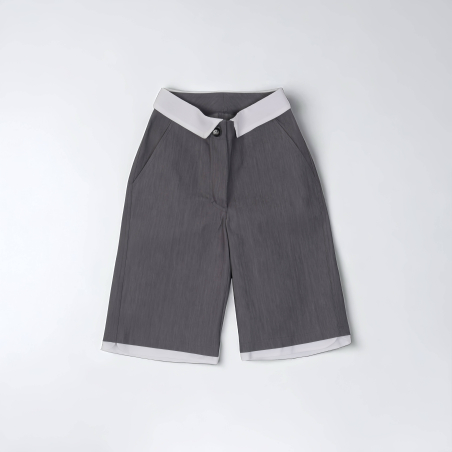 STONE COLLAR DENIM BERMUDAS