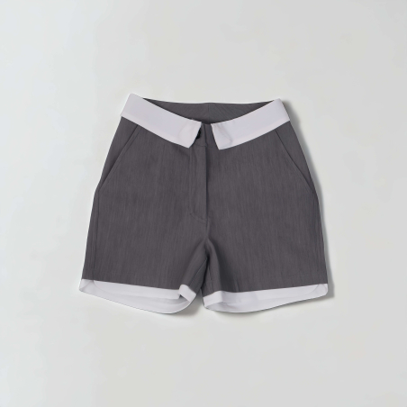 STONE COLLAR DENIM SHORTS