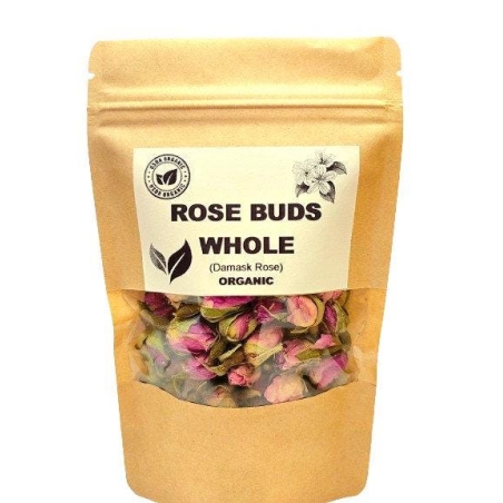 Organic ROSE BUDS WHOLE | damask rose | rosa damascena | rose bulgarian flower | herbal tea | organic herbs | herba | tea