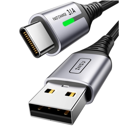 INIU кабел USB A USB C, [2m] QC 3,0 y 3,1A кабел USB C