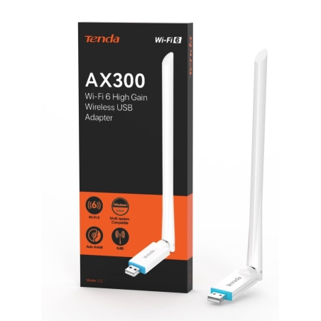 Tenda U2 Wi-Fi 6 USB адаптер AX300, антена и Wi-Fi