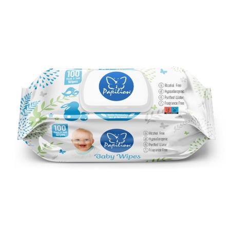 PAPILION BABY МОКРИ КЪРПИ С КАПАК 100 бр.
