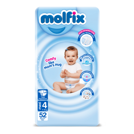 MOLFIX ПЕЛЕНИ ЗА ДЕЦА №4 7-14 кг. 52 бр. / опак.