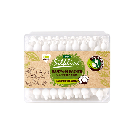 SILKLINE BEBE КЛЕЧКИ ЗА УШИ С ОГРАНИЧИТЕЛ 60 бр.