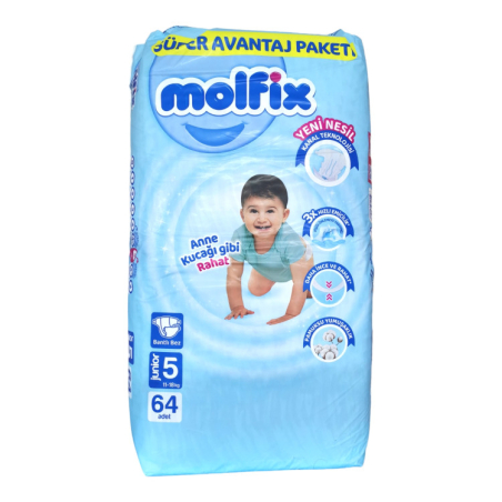 MOLFIX ПЕЛЕНИ ЗА ДЕЦА ГИГА ПАК №5 11-18 кг. 64 бр. / опак.