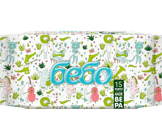BEBO АЛОЕ МОКРИ КЪРПИ 15 бр.