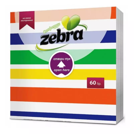 ZEBRA РАЕ САЛФЕТКИ 60 бр.