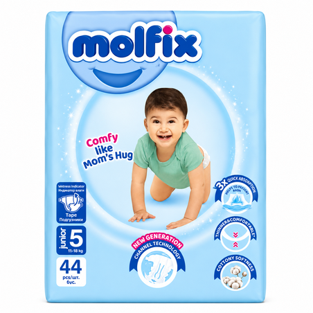 MOLFIX ПЕЛЕНИ ЗА ДЕЦА №5 11-18 кг. 44 бр. / опак.