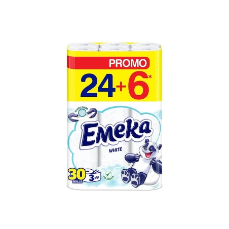 EMEKA WHITE ТОАЛЕТНА ХАРТИЯ 24+6 бр.