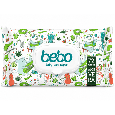 BEBO АЛОЕ ВЕРА МОКРИ КЪРПИ 72 бр. / опак.