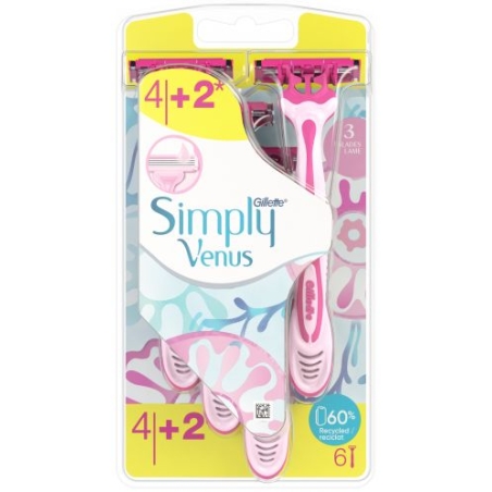 GILLETE SIMPLY VENUS 3 ДАМСКА САМОБРЪСНАЧКА 6 бр.