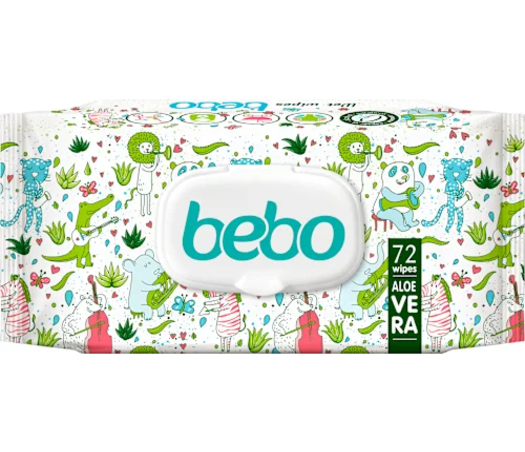 BEBO АЛОЕ МОКРИ КЪРПИ С КАПАК 72 бр.