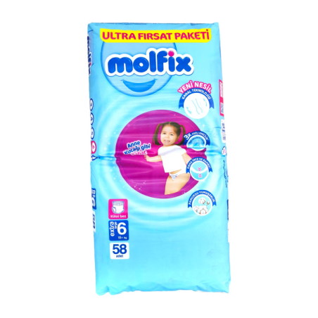 MOLFIX ПЕЛЕНИ ГАЩИ ЗА ДЕЦА ГИГА ПАК №6 15+ кг. 58 бр. / опак.