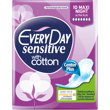 EVERY DAY SENSITIVE MAXI NIGHT WITH COTTON 10 бр. / опак.