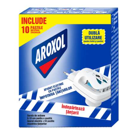 AROXOL ЕЛ. МАШИНКА ЗА ТАБЛЕТИ ПРОТИВ НАСЕКОМИ + 10 бр. таблети
