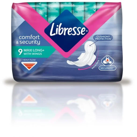 LIBRESSE COMFORT & SECURITY MAXI LONG ДАМСКИ ПРЕВРЪЗКИ 9 бр. / опак.
