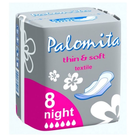 PALOMITA THIN & SOFT ДАМСКИ ПРЕВРЪЗКИ НОЩНИ ПАМУК 8 бр. / опак.